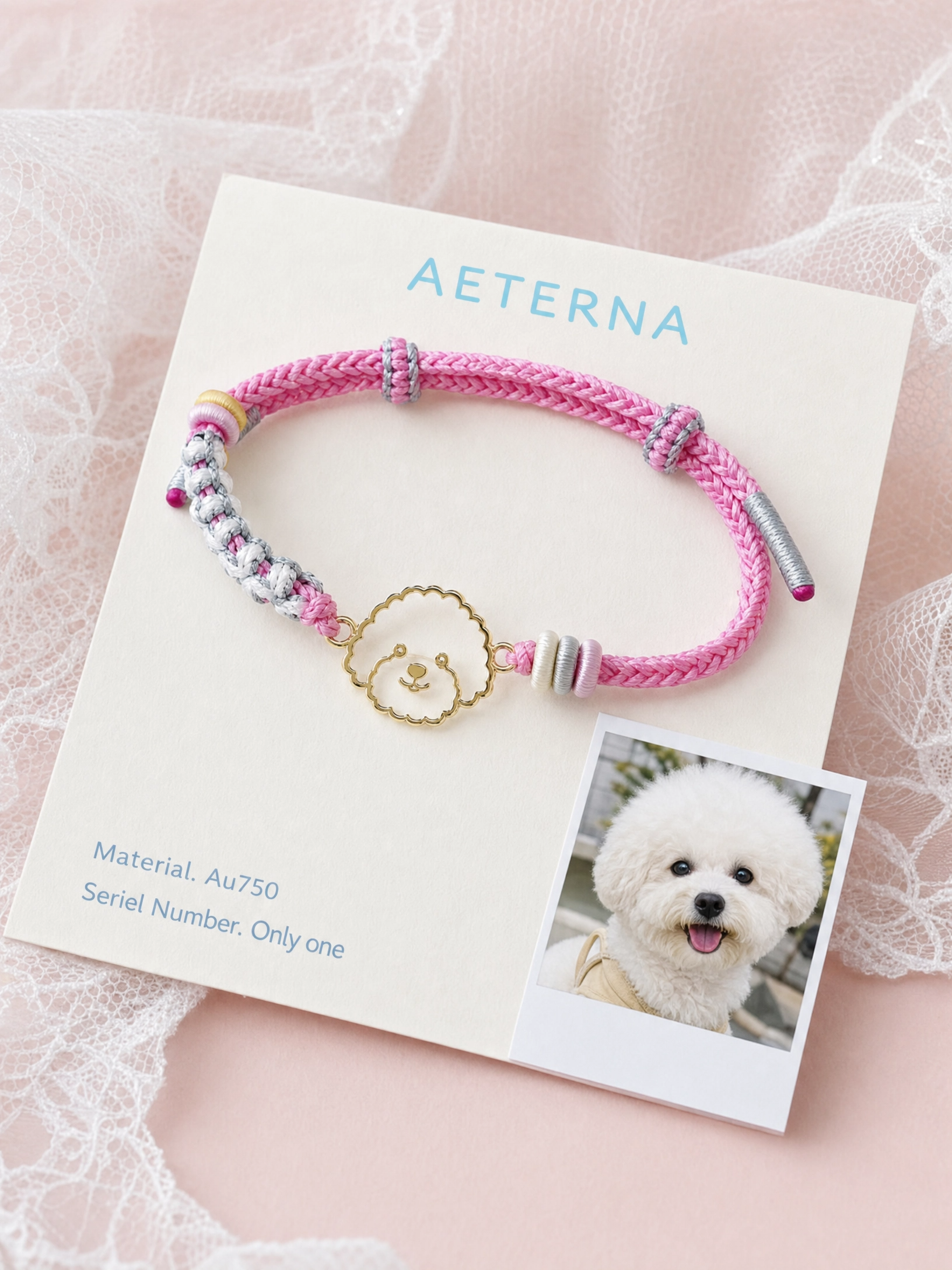 Custom small dog portrait enamel bracelet