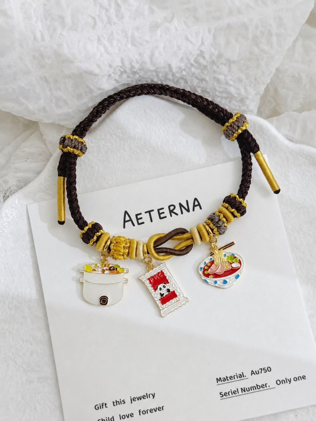 Custom children's drawing bracelet with food artwork