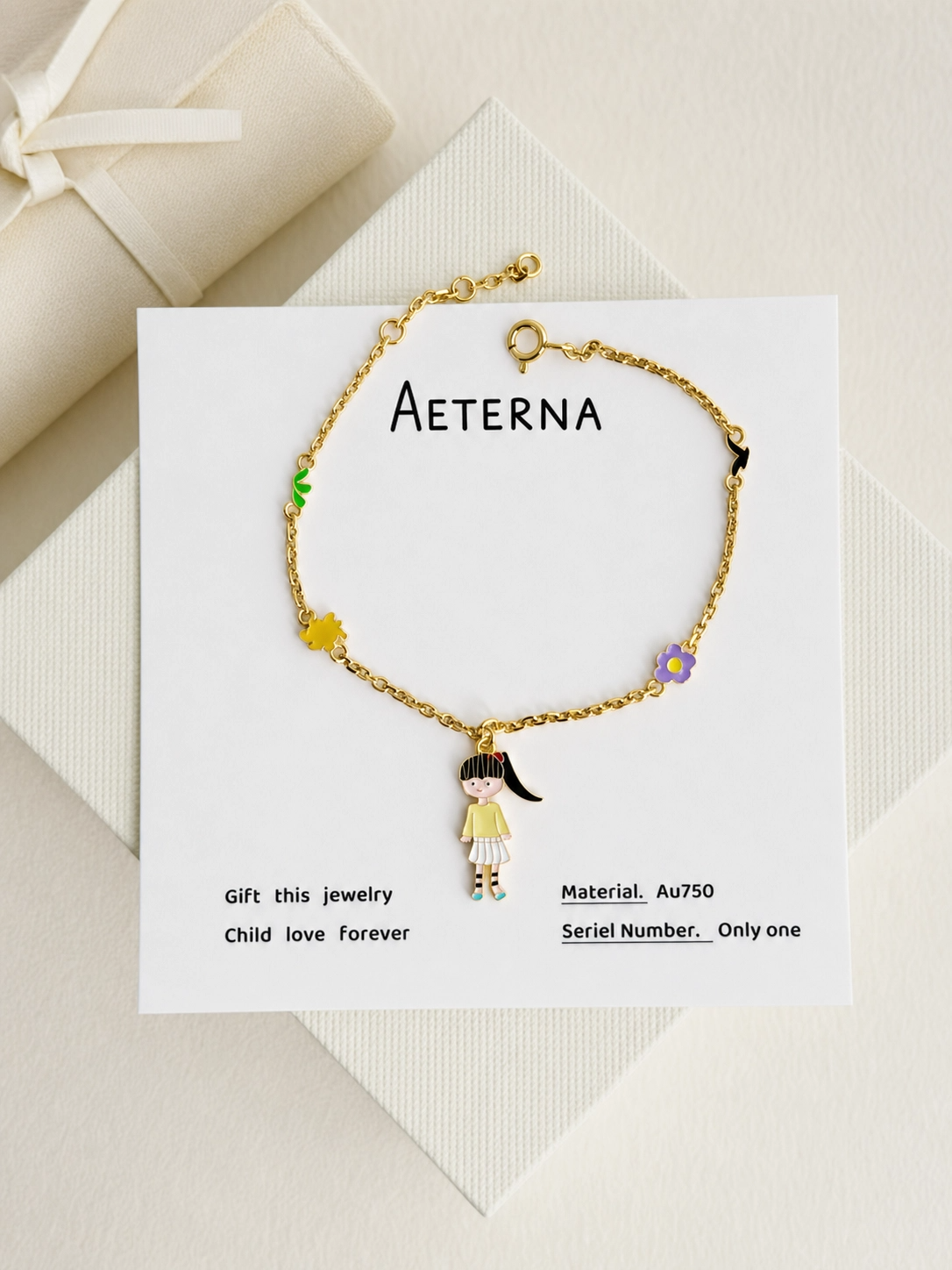 Child drawing transformed into custom enamel bracelet