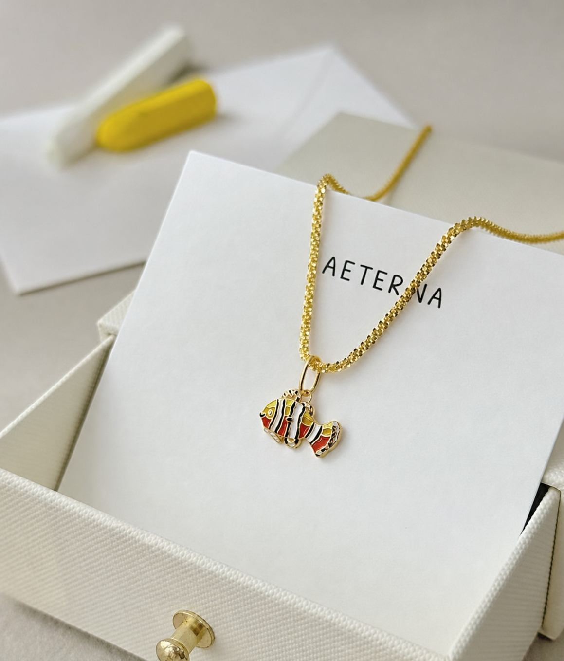 Custom Children's Drawing Necklace — Hand-Painted Enamel