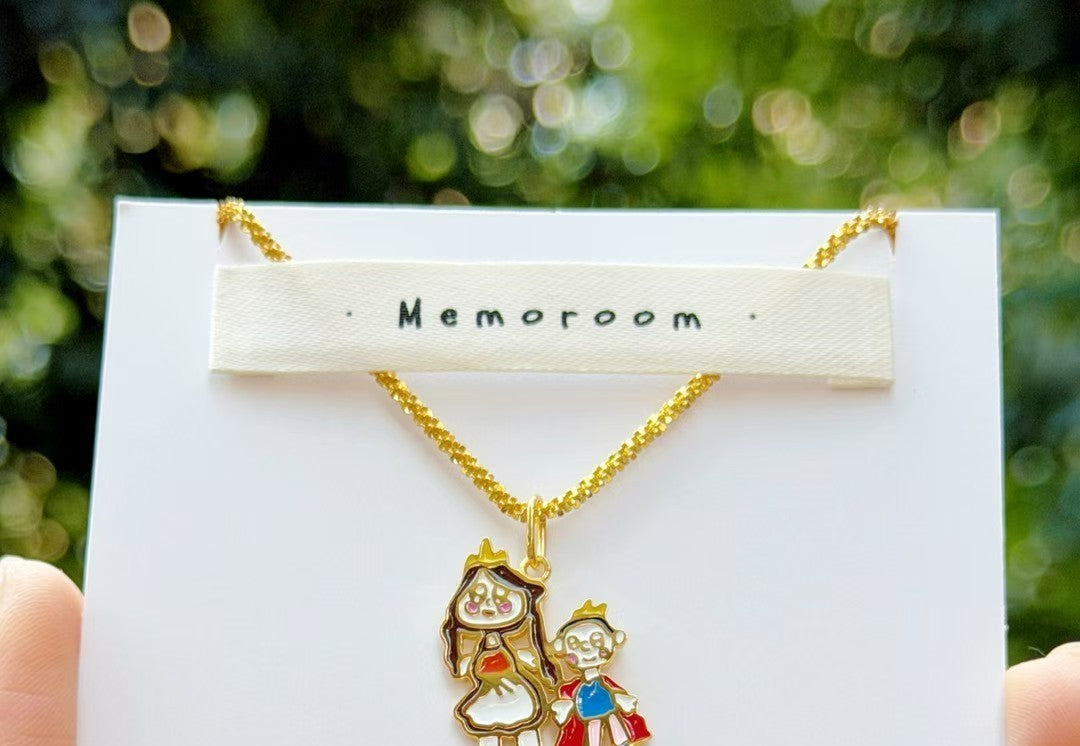 Custom Children's Drawing Necklace — Hand-Painted Enamel